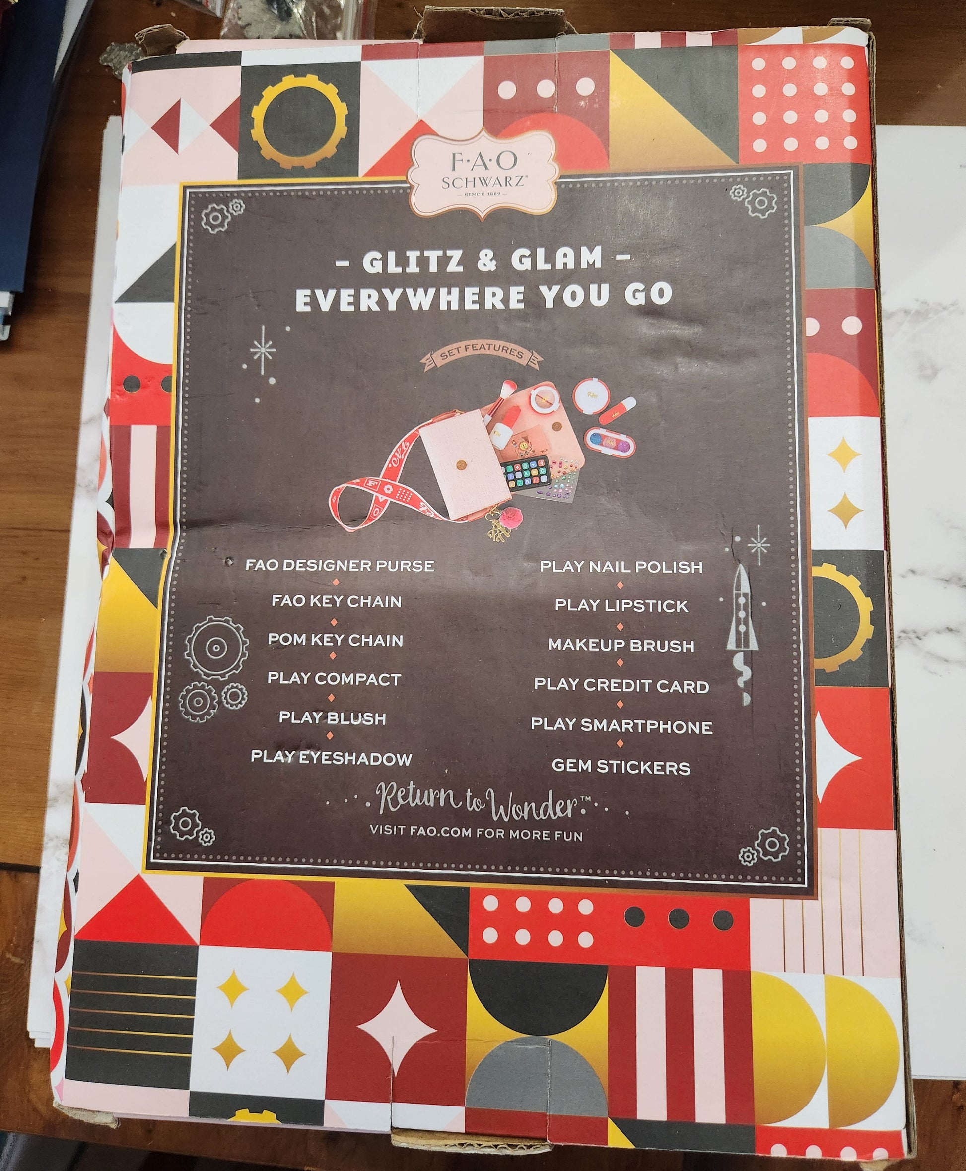 “FAO Schwarz Glamour Go Designer Purse and Accessories Set in box”