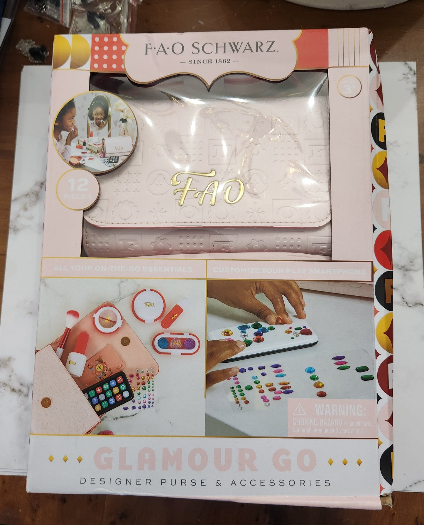 “FAO Schwarz Glamour Go Designer Purse and Accessories Set in box”